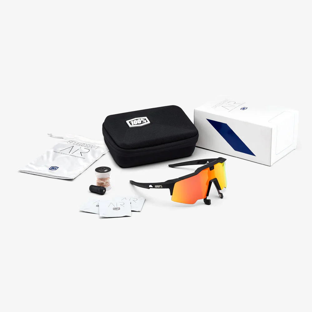 Anteojos 100% Speedcraft Air Soft Tact Black - Hiper Red Mulltilayer Mirror - Image 3