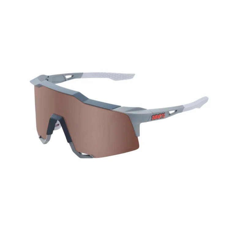 100% Anteojos Speedcraft - Soft Tact Stone Grey - Hiper Crimson Silver Mirror Lens