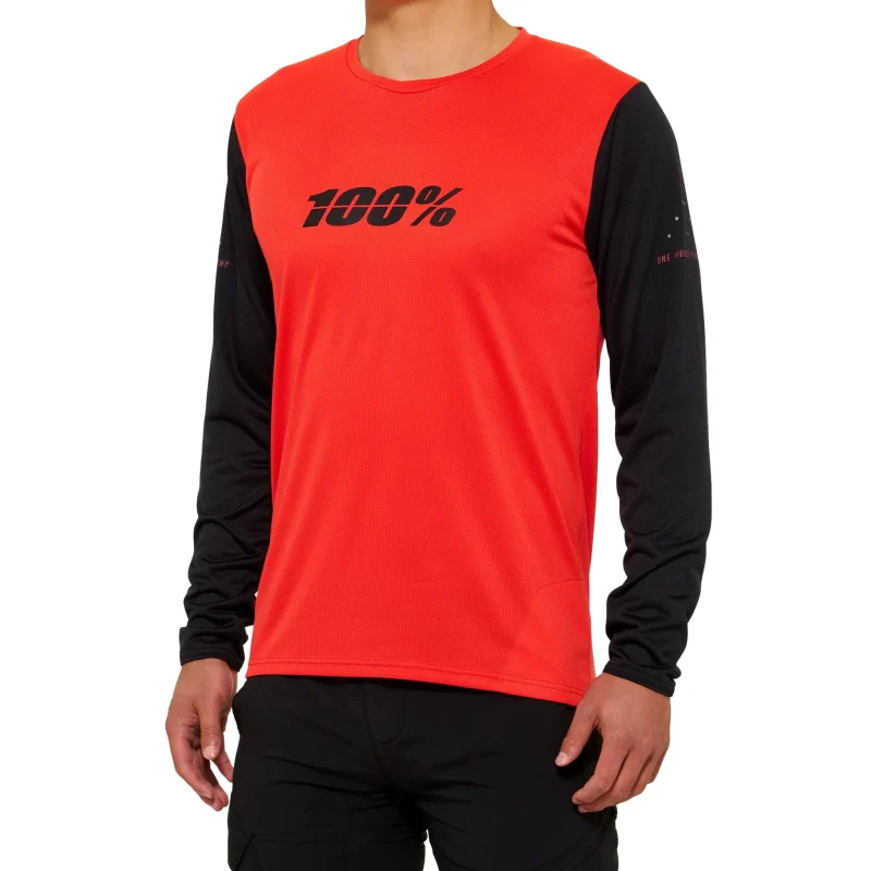 100% Polera Ridecamp Long Sleeve Red/Black
