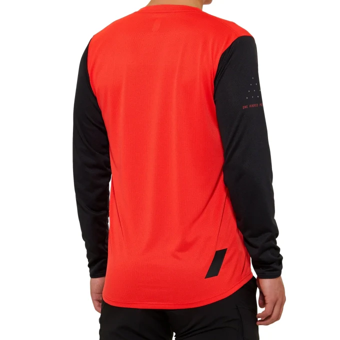 100% Polera Ridecamp Long Sleeve Red/Black - Image 2