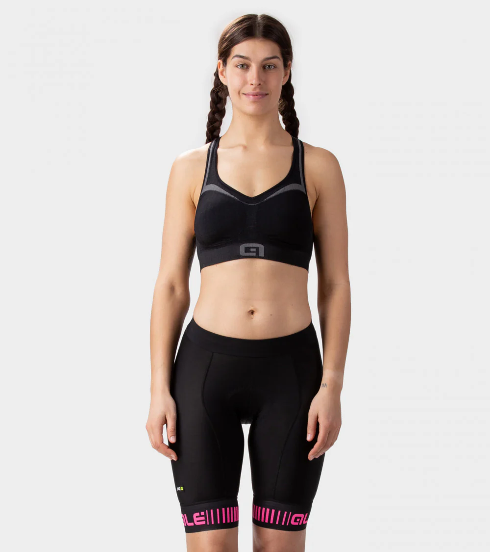 Ale Shorts Pr-R Strada Neg/Fucsia Mujer