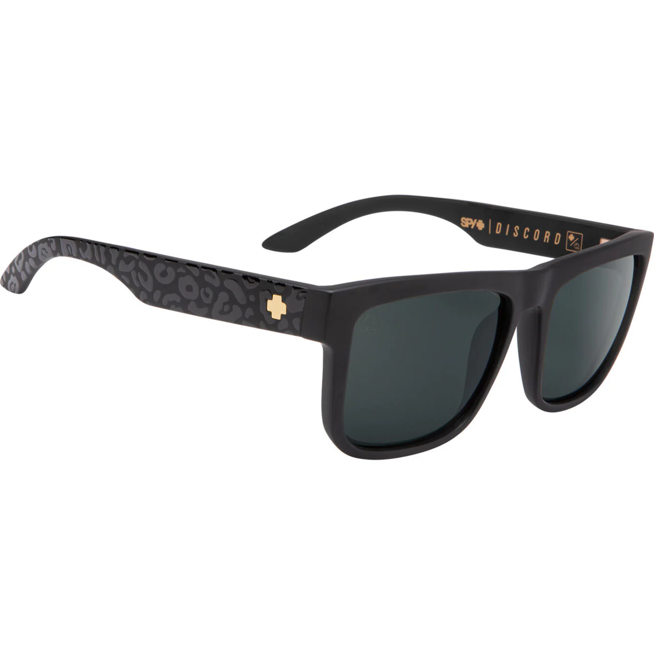 Anteojos SPY+  Discord Matte Black Leopard - HD Plus Gray Green with Silver Light Spectra Mirror - Image 3