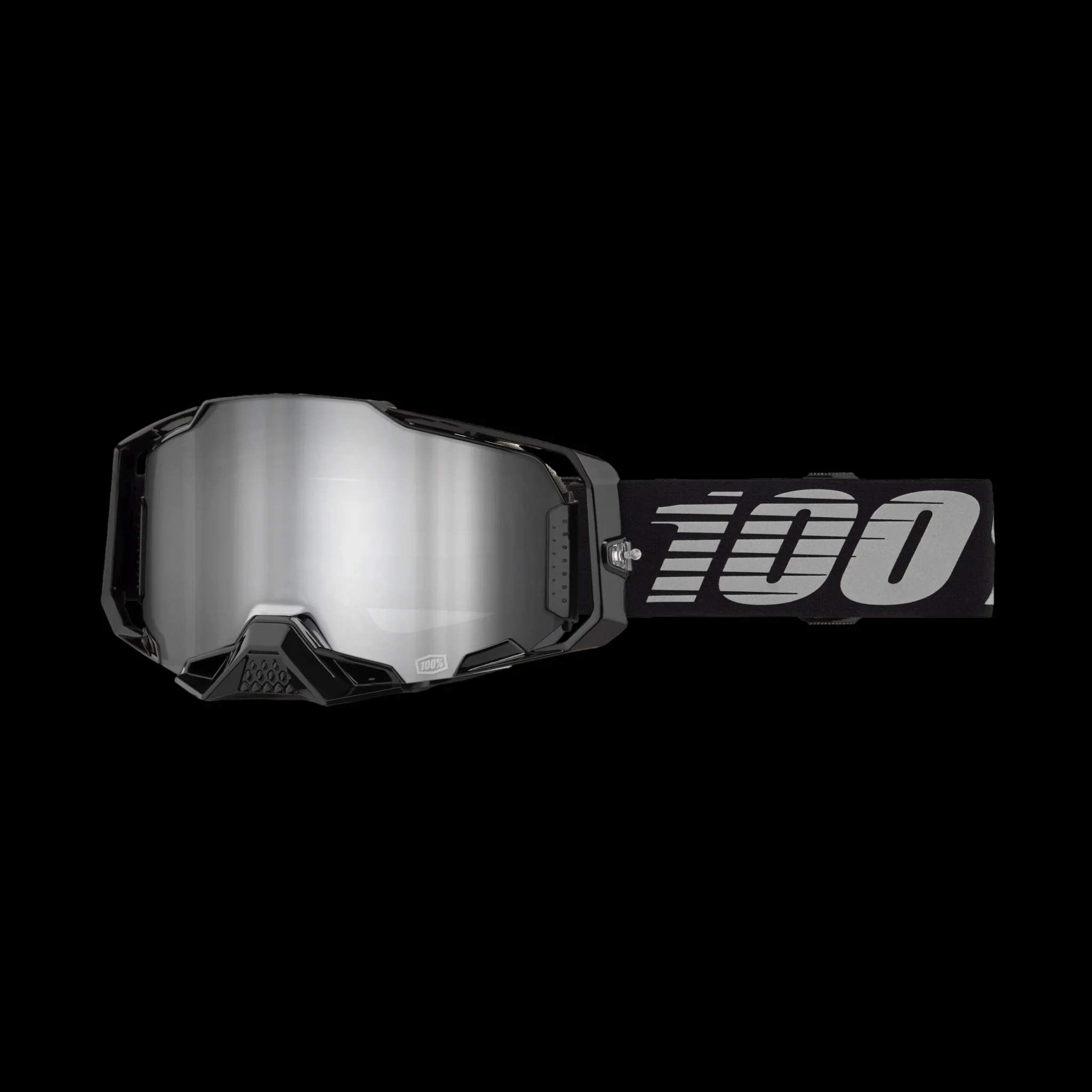 Antiparra 100% Armega Black - Mirror Silver Lens