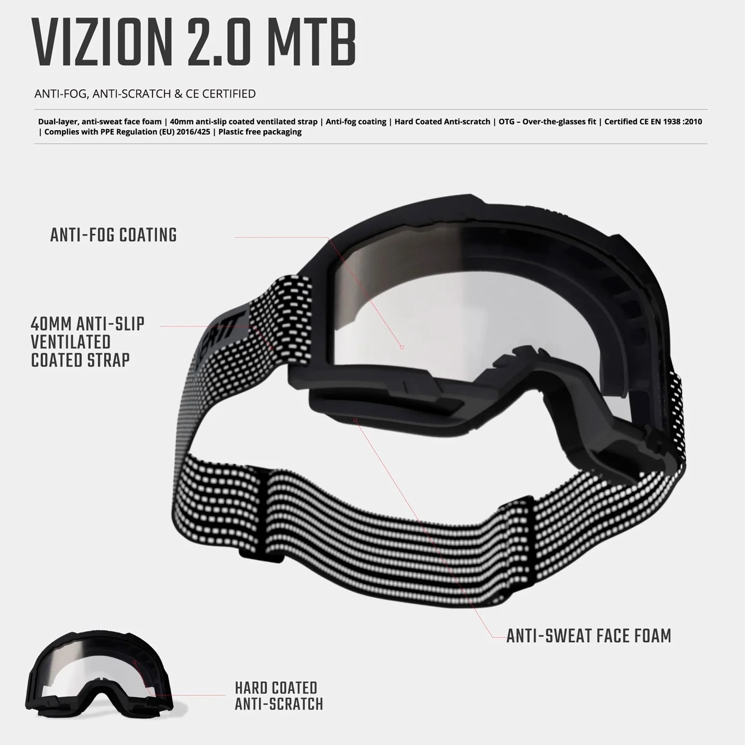Antiparra Leatt Vizion 2.0 Morado Transparente 90 VLT - Image 2