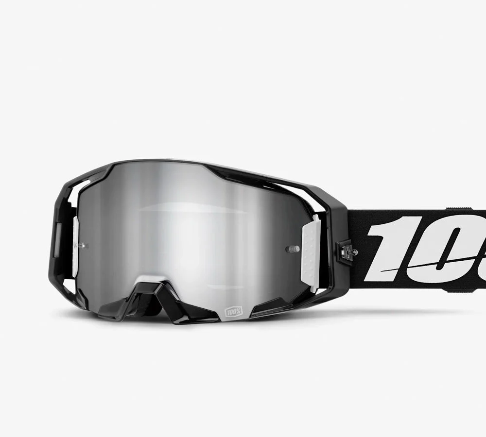 Antiparra Off-Road modelo ARmatic Black Silver Lens | 100 Percent