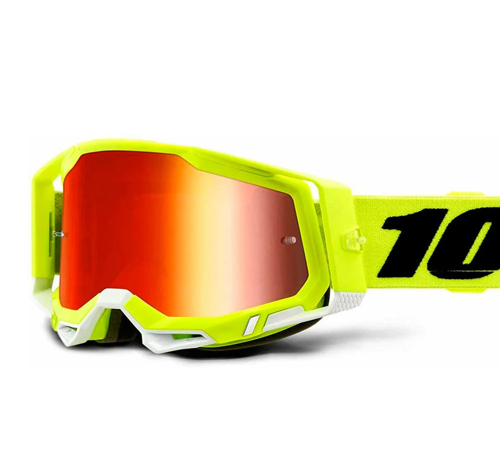 Antiparra Off-Road Modelo Racecraft-2 Fluo Yellow Red Lens | 100 Percent