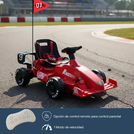Auto Eléctrico F1 Schumi Niños Niñas Infantil Rojo - Image 3