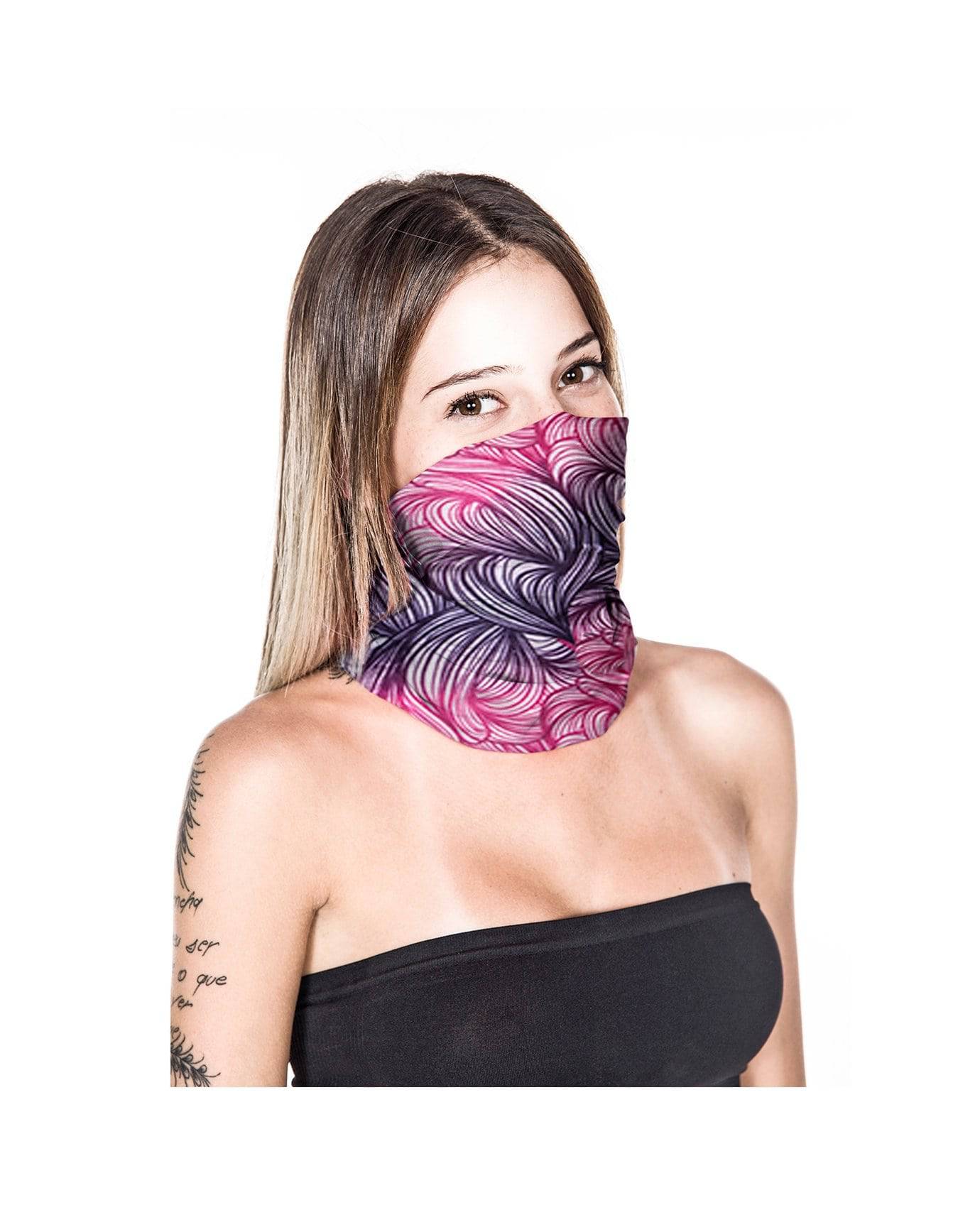Bandana Multifuncional Protección  UV E3 -  Rosada Wave