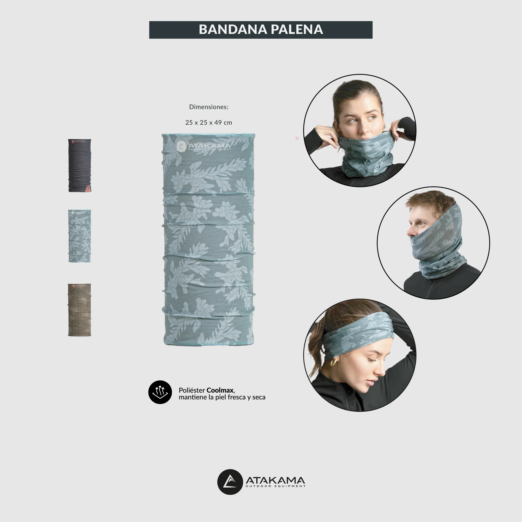 Bandana Palena multifuncional Negro Tucuquere - Image 8