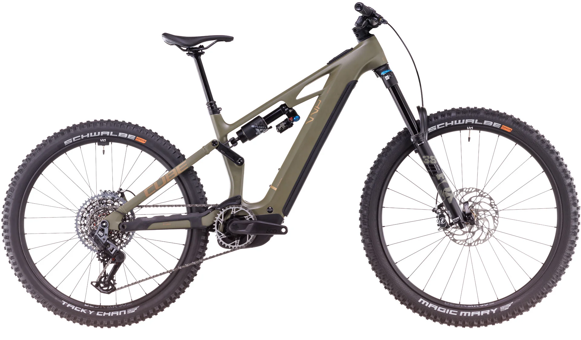 Bicicleta Eléctrica Cube Stereo Hybrid ONE77 HPC TM 800 Dustyolive´n´gold