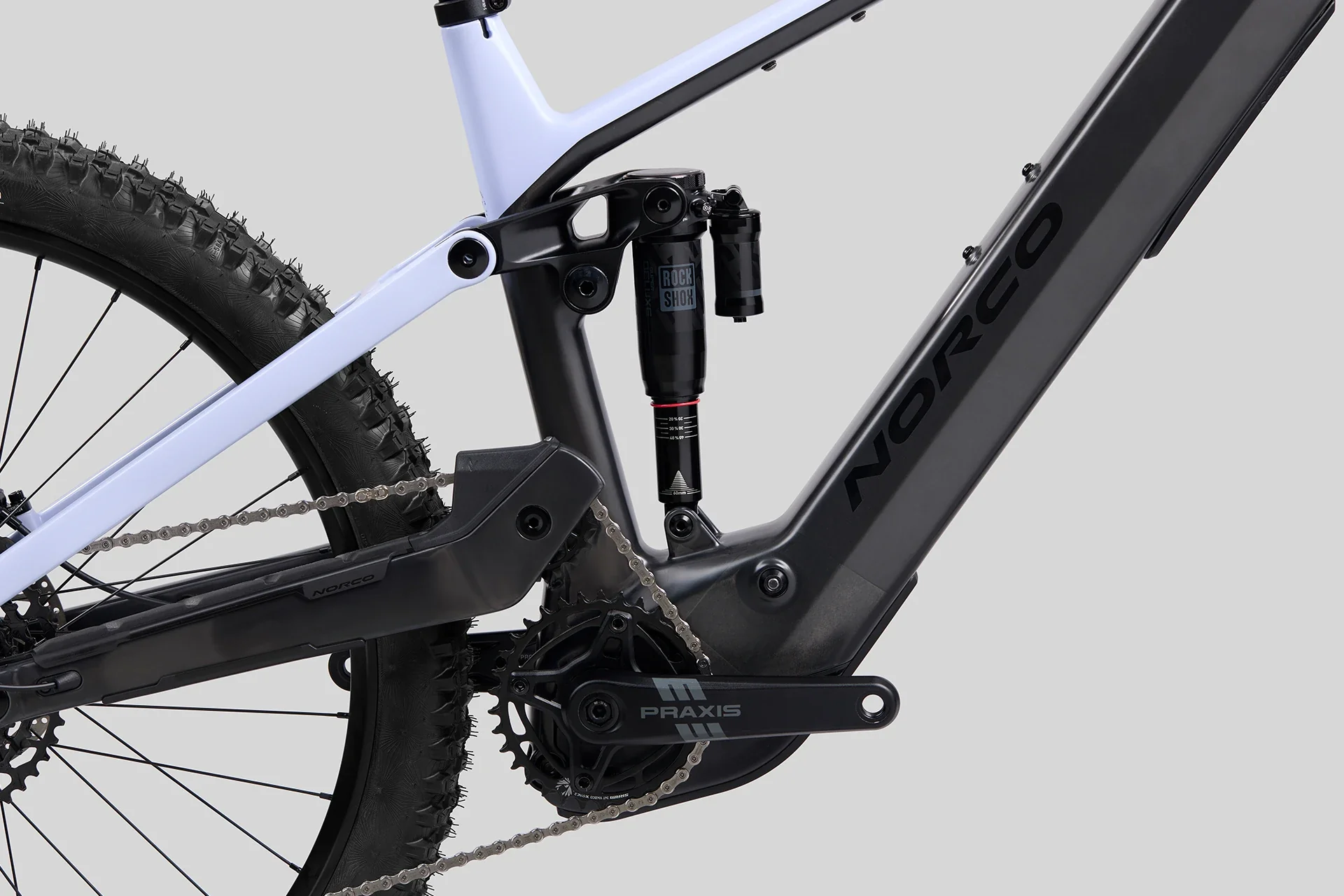 Bicicleta Eléctrica Norco Sight VLT CX C3 Mullet 150mm  Raw Black / Ice White - Image 9