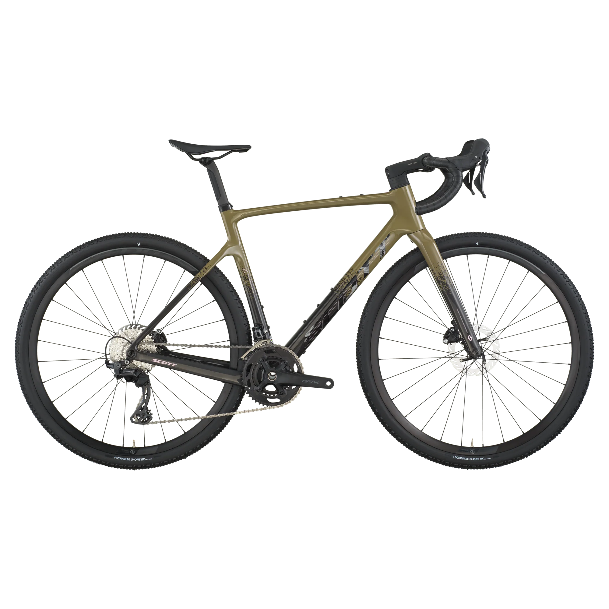 Bicicleta Gravel Scott Addict 40 Kaki Green Carbon Black