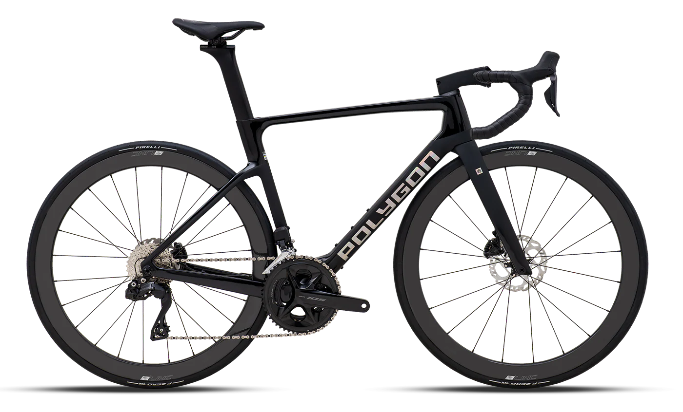 Bicicleta Ruta Polygon HE A7 Di2 Black Phantom - 105 Di2 + Carbon Wheels