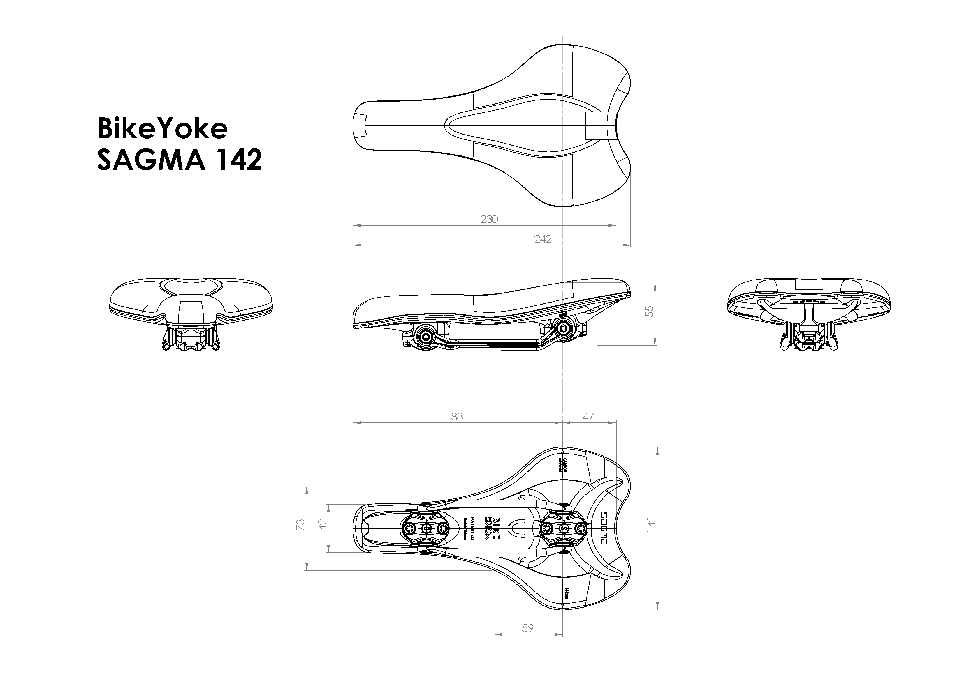 Bikeyoke Sillín Sagma 142Mm Azul - Image 3
