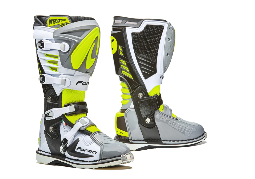 Bota de Moto Predator 2.0 Grey/White/Yellow Fluo Forma