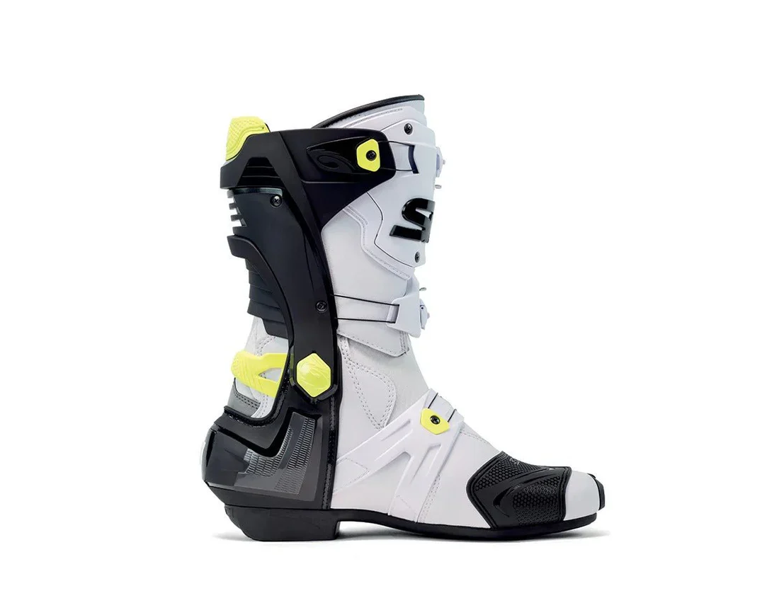 Bota de Moto Sidi Rex White Black Yellow - Image 4
