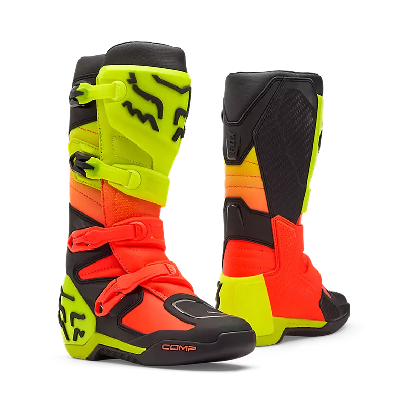 Bota Moto Comp Amarillo/Rojo Fox