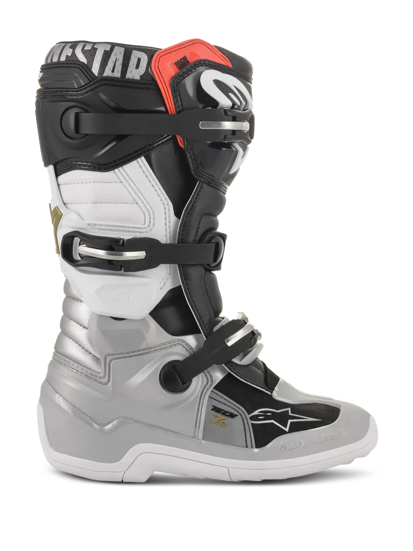 Botas de Moto Alpinestars  Tech 7 Juveniles Negro Plata - Image 2