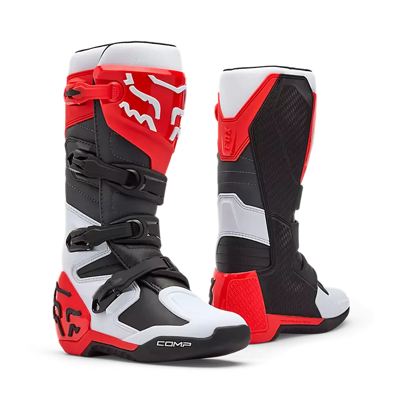 Botas Moto Comp Rojo/Blanco Fox