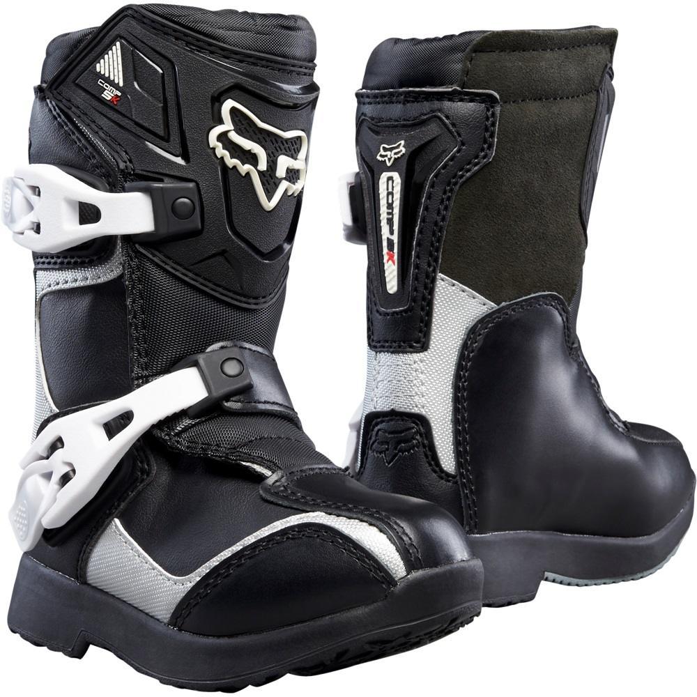 Botas Moto Infantil Comp 5K Negro Plata Fox Racing