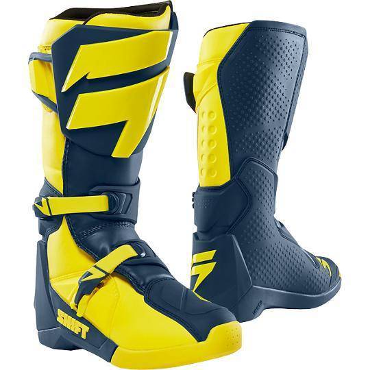 Botas Moto White Label Amarillo Azul Shift