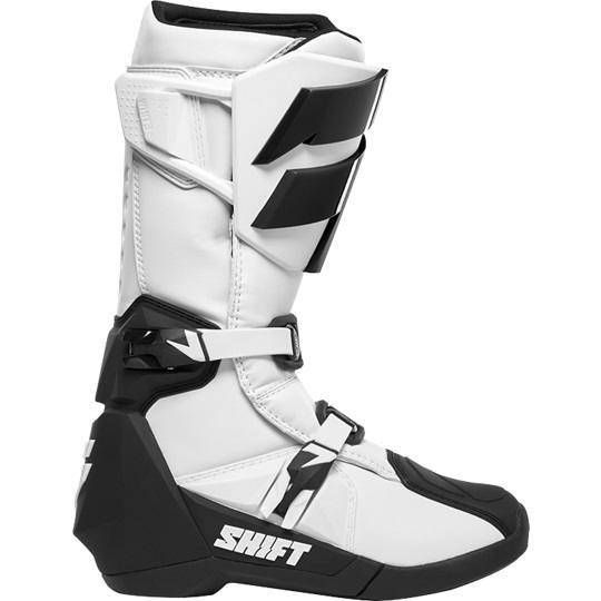 Botas Moto White Label Blanco Negro Shift - Image 2