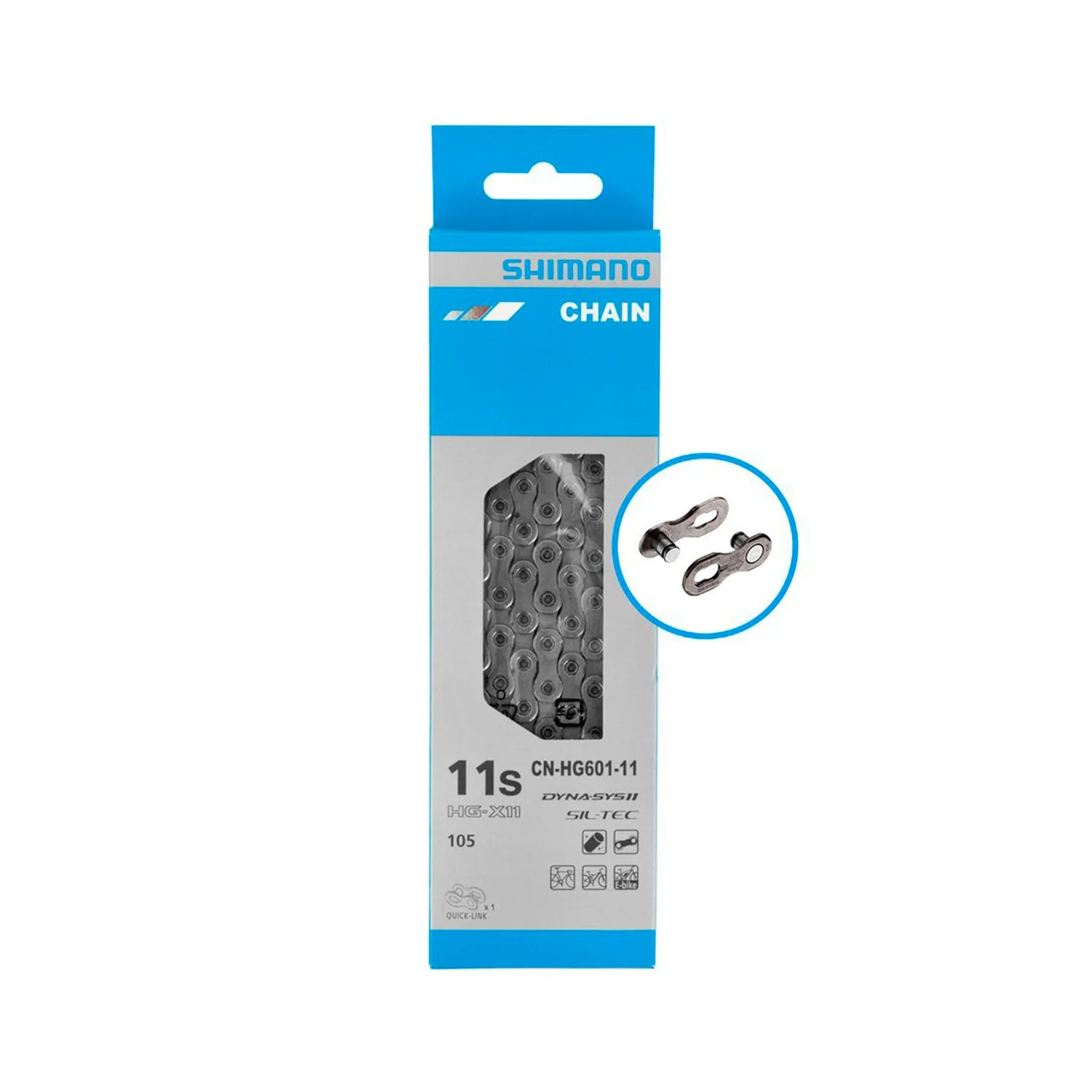 Cadena Shimano Cn-Hg601-11 For 11-Speed Road/Mtb/E-Bike Compatible 126 Links W/Quick-Link Sm-Cn9