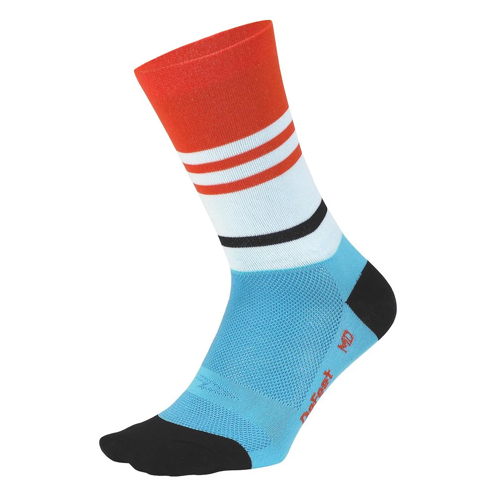 Calcetin Defeet Aireator Barnstormer 6'' Vintage Jersey (Carolina Blue/Poinciana)