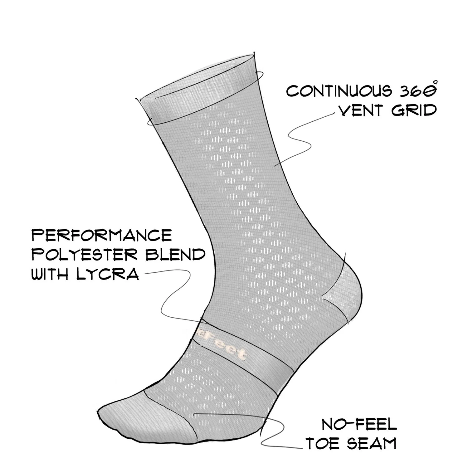 Calcetín Defeet Evo Carbon 6'' (Carbon/Black Poly) - Image 3