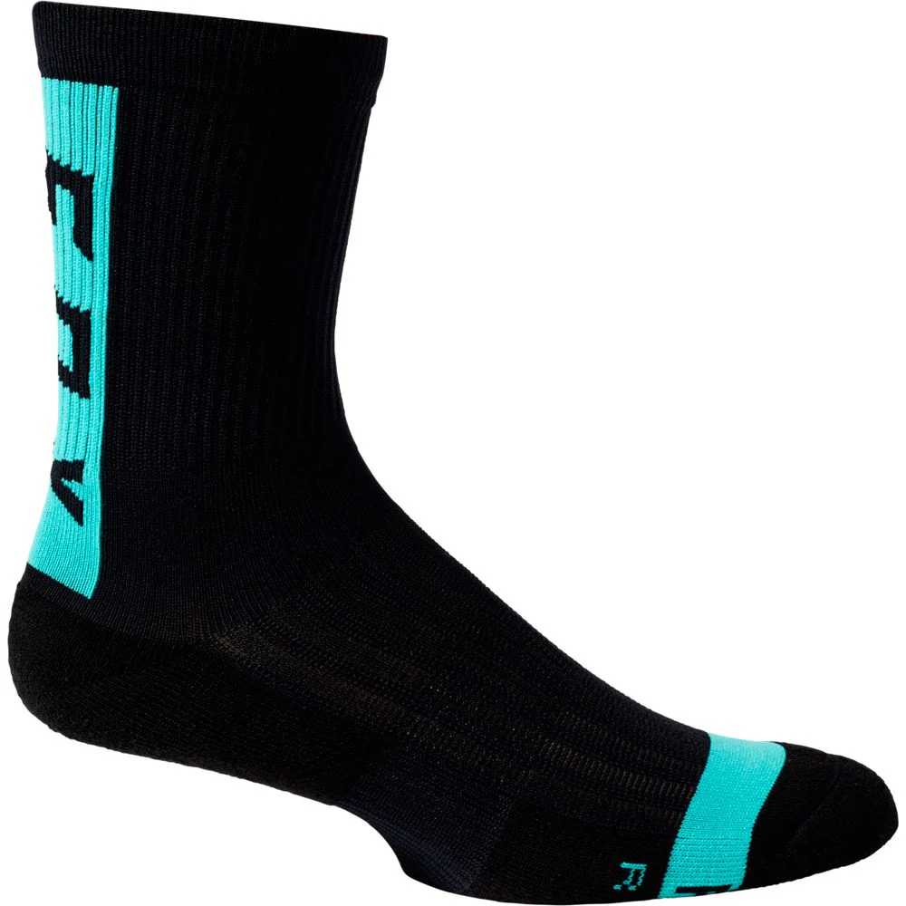 Calcetines Bicicleta 6´ Ranger Negro/Celeste Fox Racing