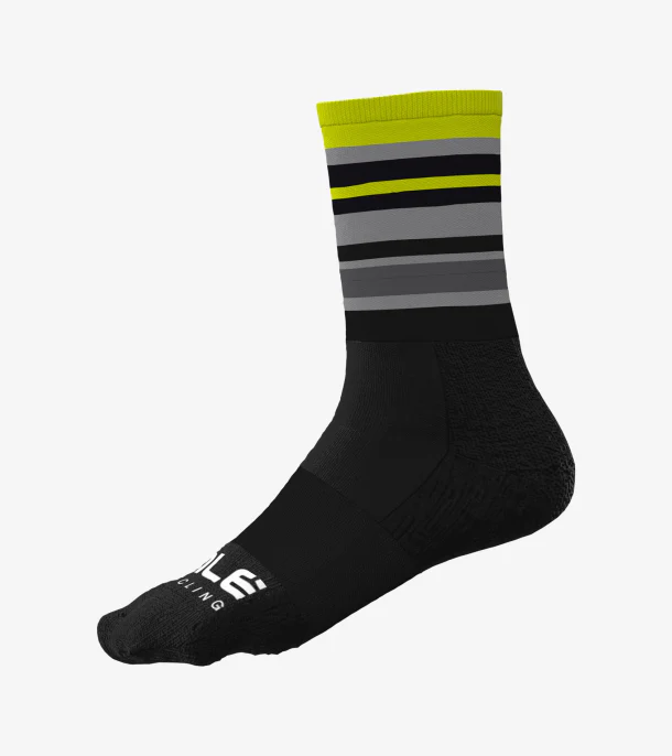 Calcetines de Bicicleta Stripes 16cm Amarillo 2021 Ale