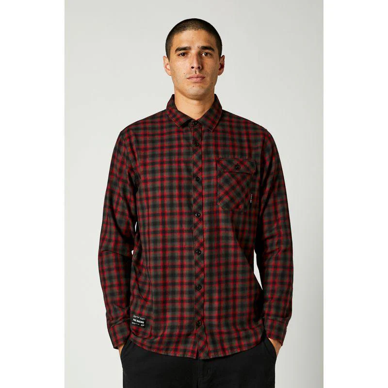 Camisa Lifestyle Reeves Negro/Rojo Fox Racing