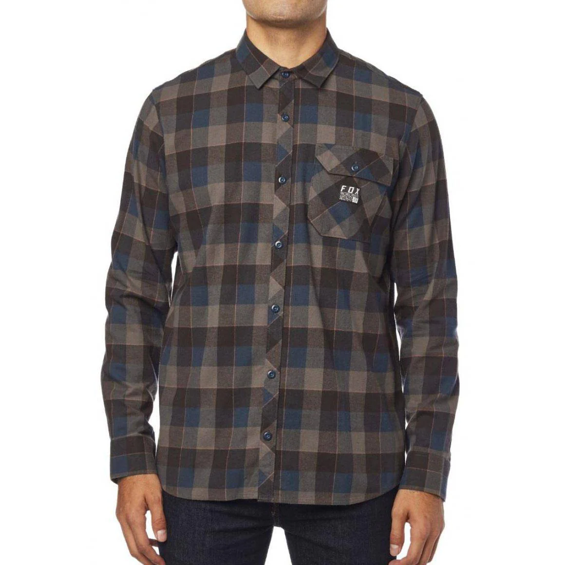 Camisa Lifestyle Rowan Stretch Flannel Café Azul Fox Racing