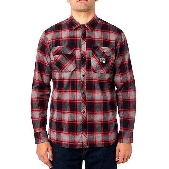 Camisa Lifestyle Traildust Flannel Gris Rojo Fox Racing.