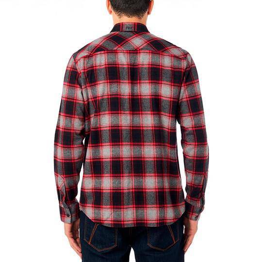 Camisa Lifestyle Traildust Flannel Gris Rojo Fox Racing. - Image 2