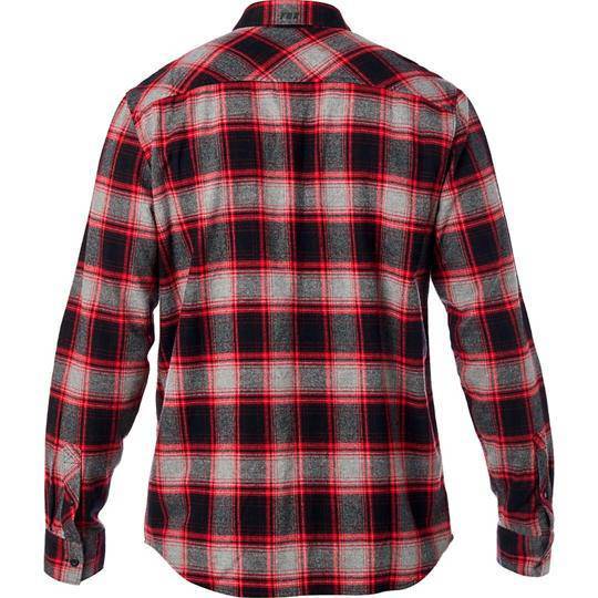 Camisa Lifestyle Traildust Flannel Gris Rojo Fox Racing. - Image 3