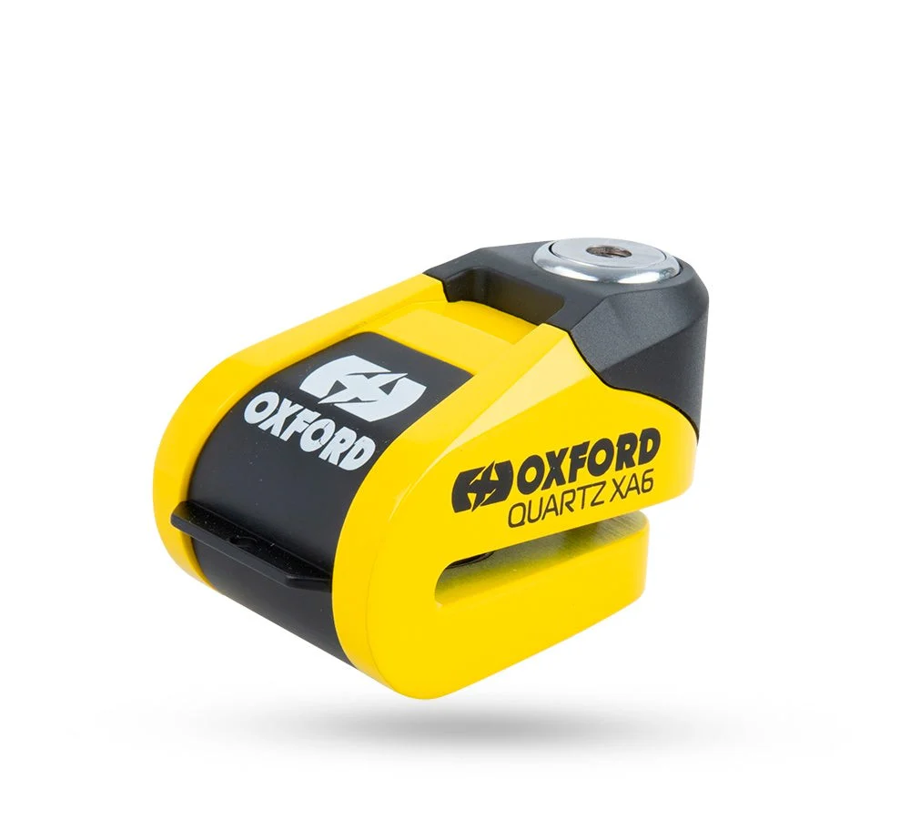 Candado de disco con alarma Oxford Quartz XA6 Amarillo | OXFORD