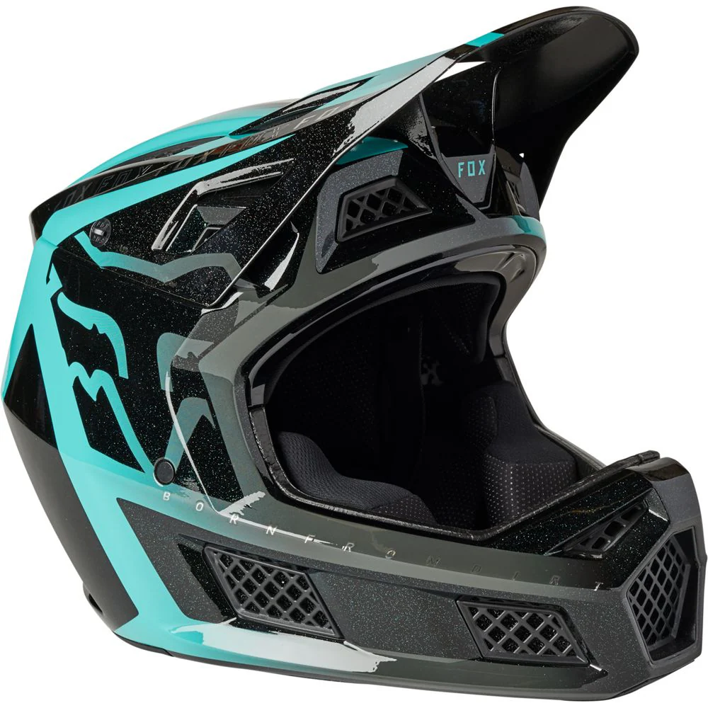Casco Bicicleta Rampage Pro Carbon Mips Negro Esmeralda Fox Racing