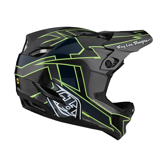 Casco de Bicicleta D4 Carbon Gris/Verde Troy Lee Desings - Image 3