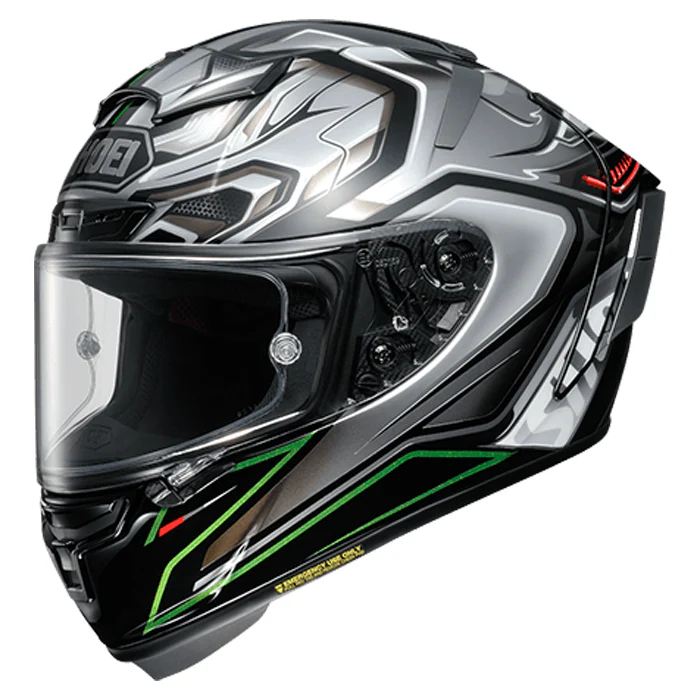 Casco de Moto X-spirit III Aerodyne Gris/Verde Shoei
