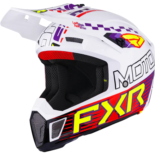 Casco Fxr Clutch Race Div Mx White/Purple/Red