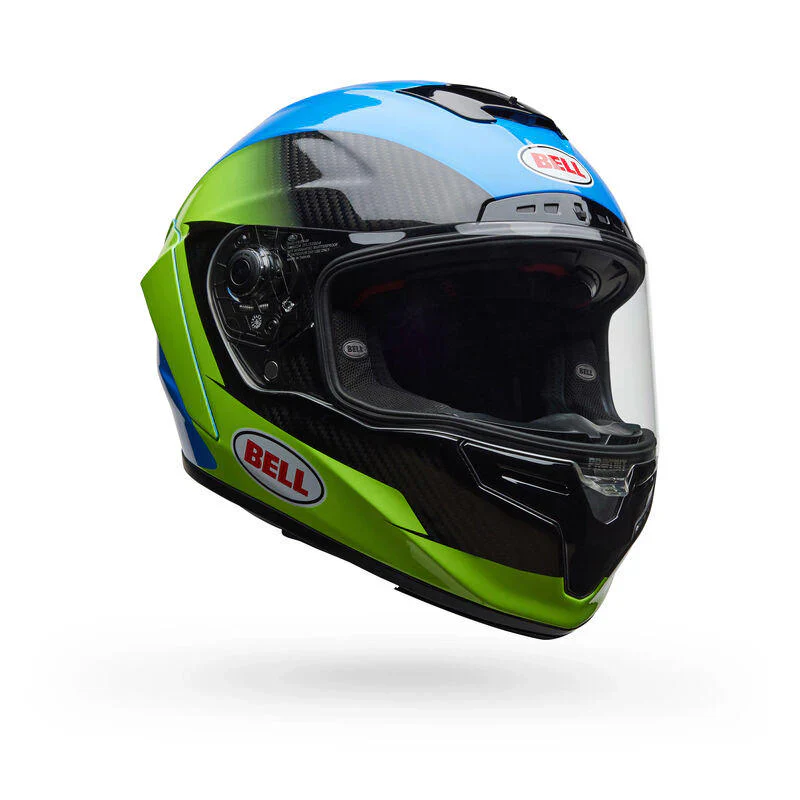 Casco Moto Bell Race Star DLX Flex Azul/Amarillo