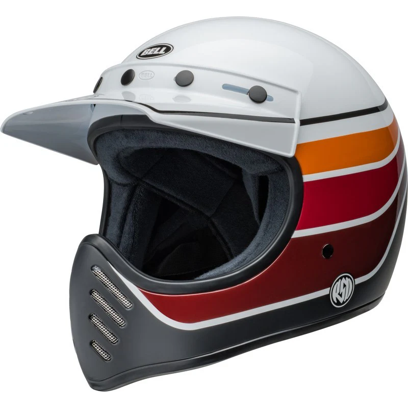 Casco Moto Calle Bell Moto 3 Classic Blanco Naranjo