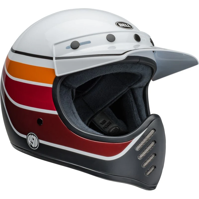 Casco Moto Calle Bell Moto 3 Classic Blanco Naranjo - Image 2