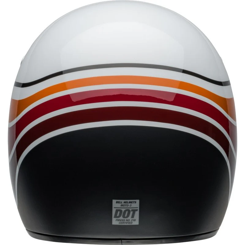 Casco Moto Calle Bell Moto 3 Classic Blanco Naranjo - Image 6