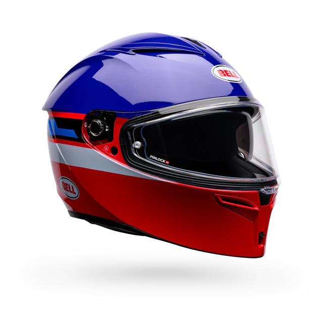 Casco Moto Calle Lithium Motion Azul/Naranjo Certificado QR Bell