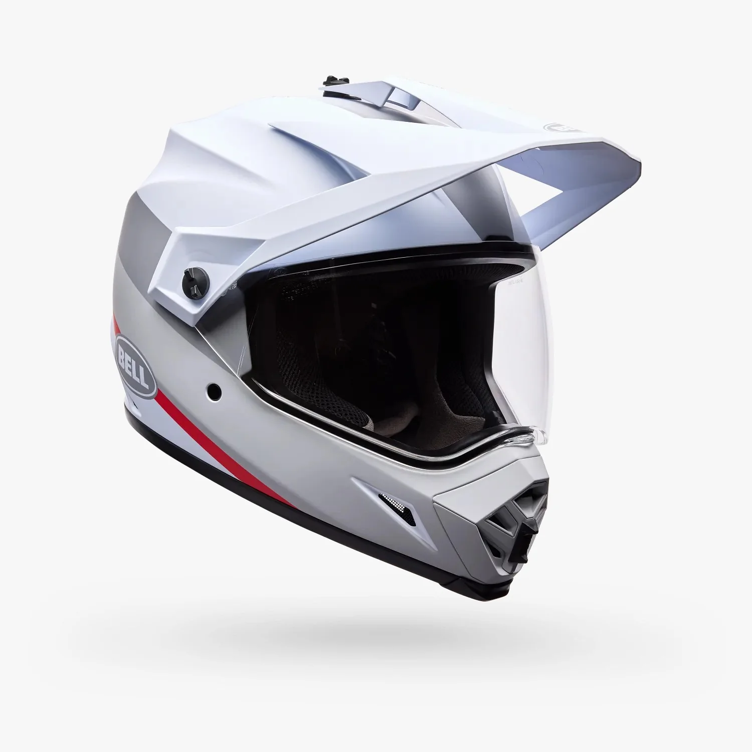 Casco Moto Calle MX-9 ADV Blanco/Rojo Certificado QR Bell