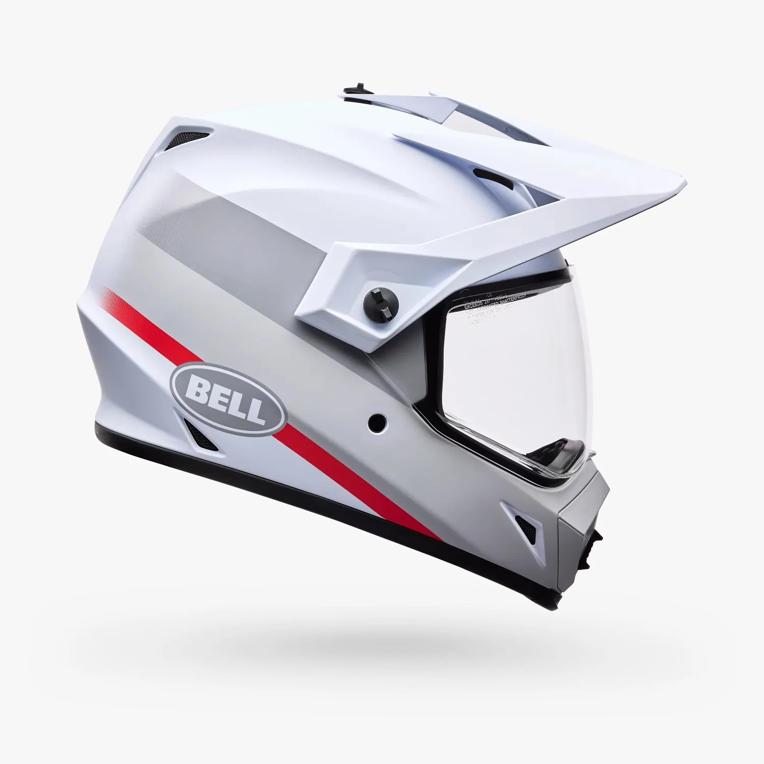 Casco Moto Calle MX-9 ADV Blanco/Rojo Certificado QR Bell - Image 2