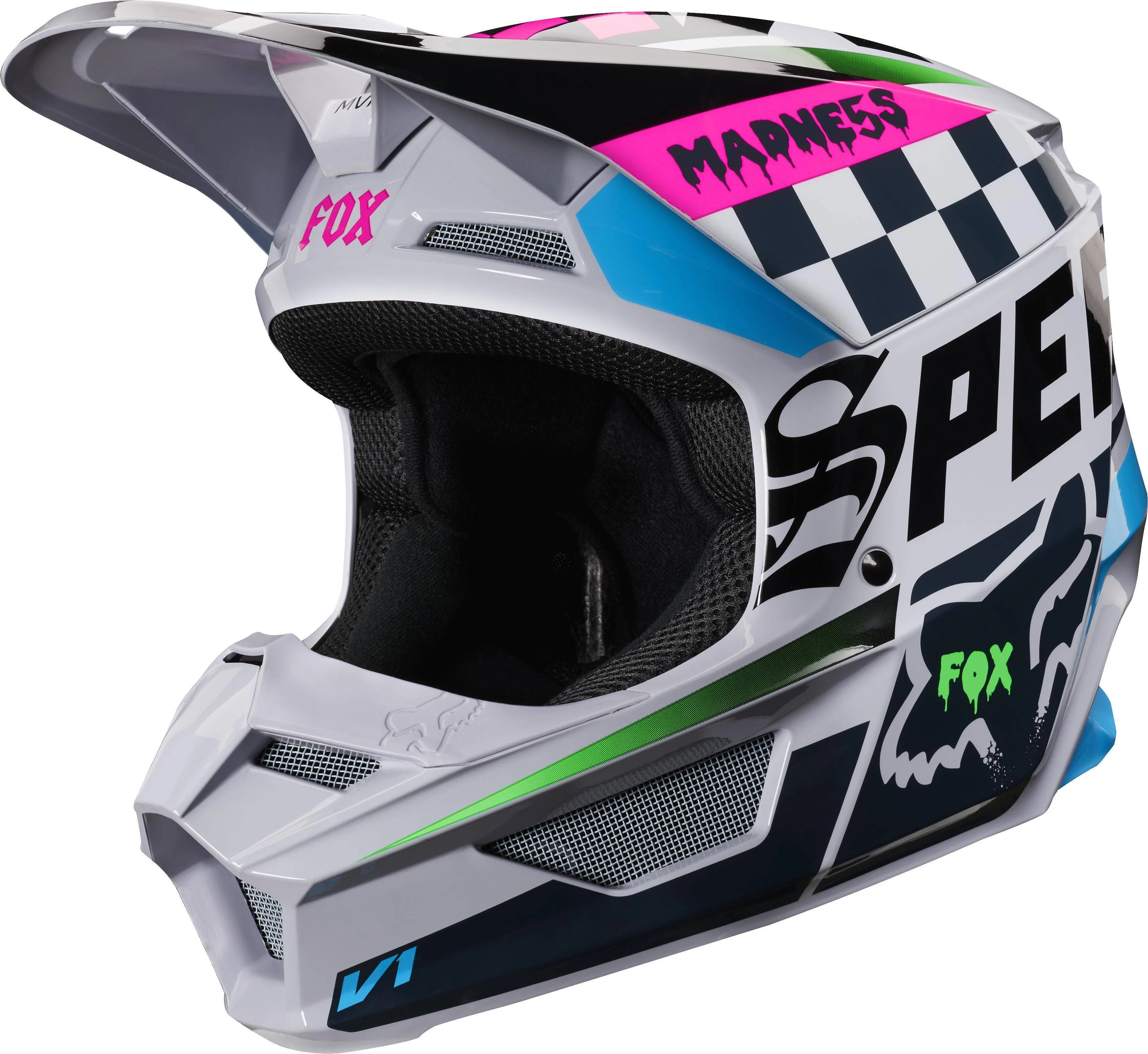 Casco Moto Niño V1 Czar Gris Fox Racing. - Image 2