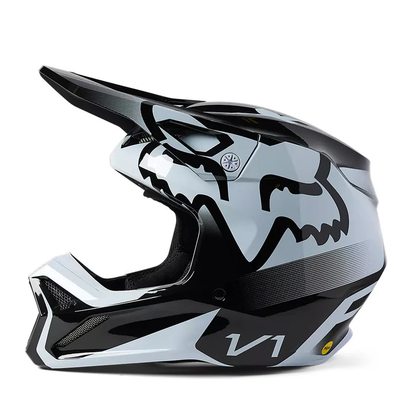 Casco Moto Niño V1 Leed Blanco/Negro Fox - Image 3